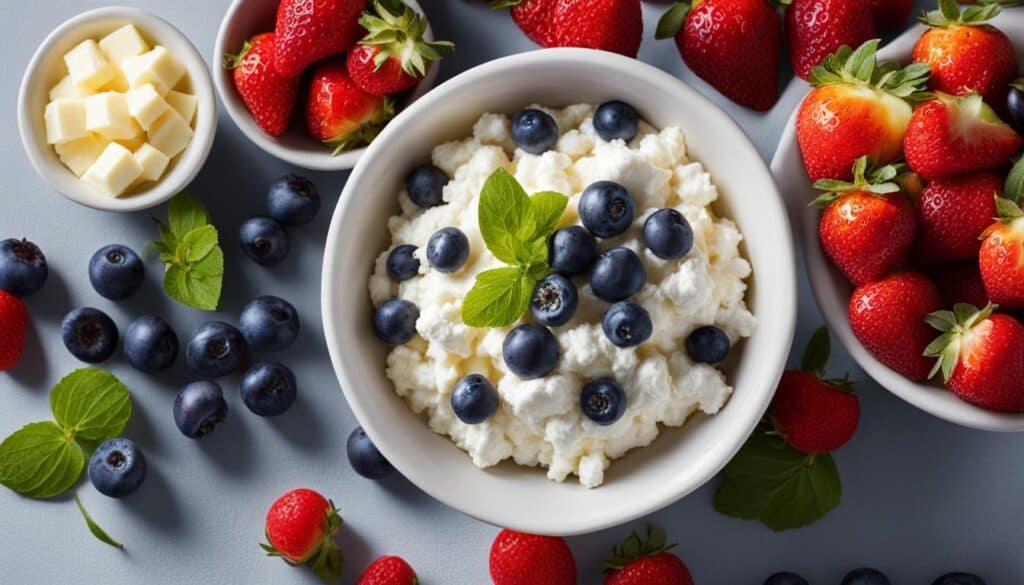Cottage Cheese with Different Types of Fruits