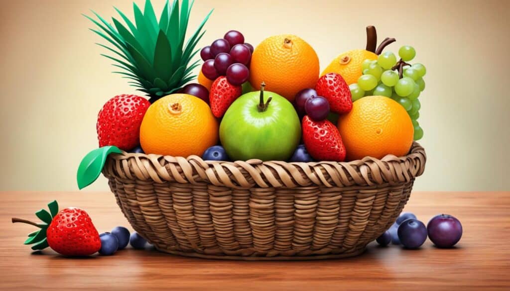 colorful fruit basket artwork
