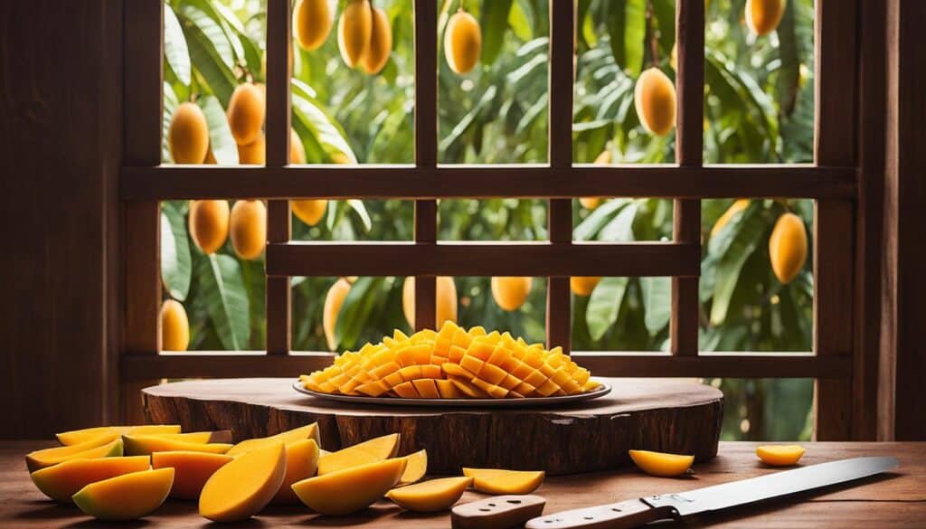 drying mangoes