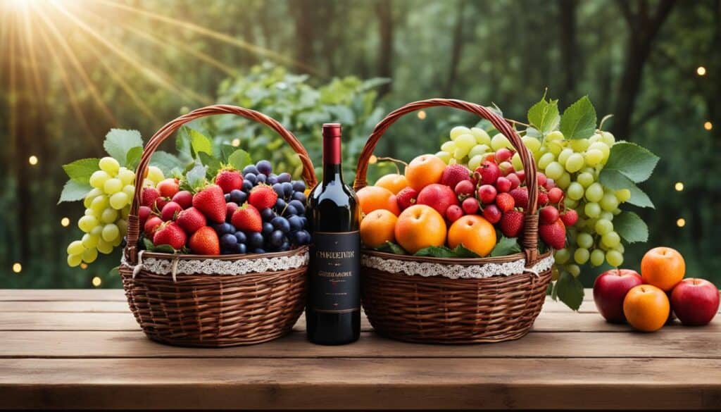 fruit and wine gift baskets