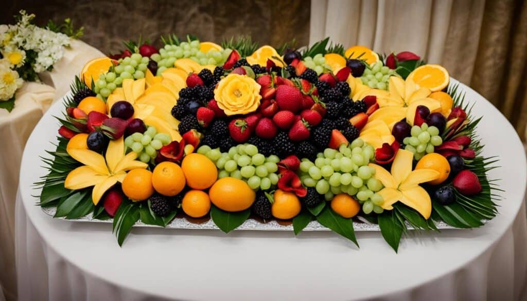 fruit tray with flowers