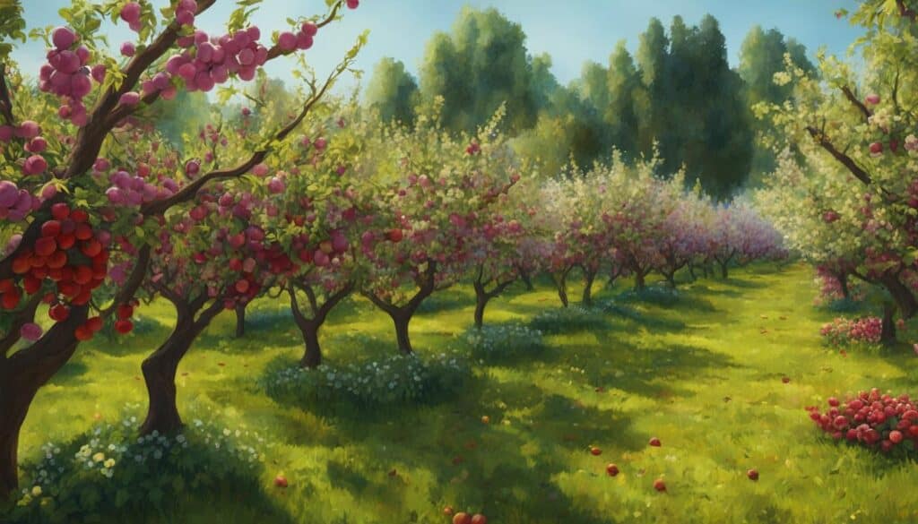 fruit trees in a garden