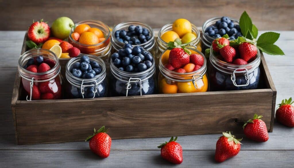 glass jars for fruit storage