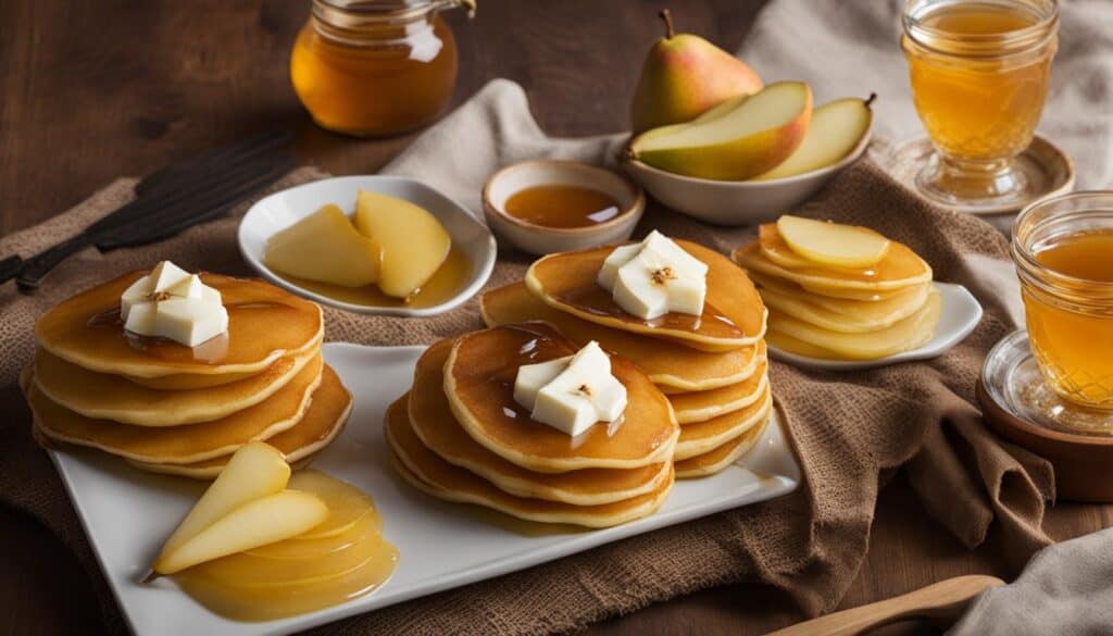 pear and honey pancake topping