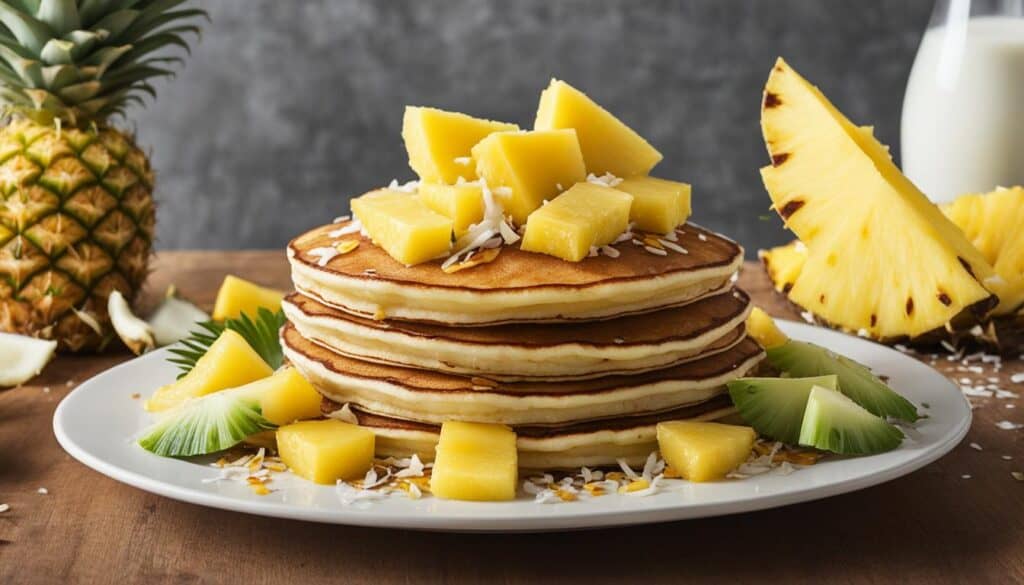 pineapples and coconut pancake topping