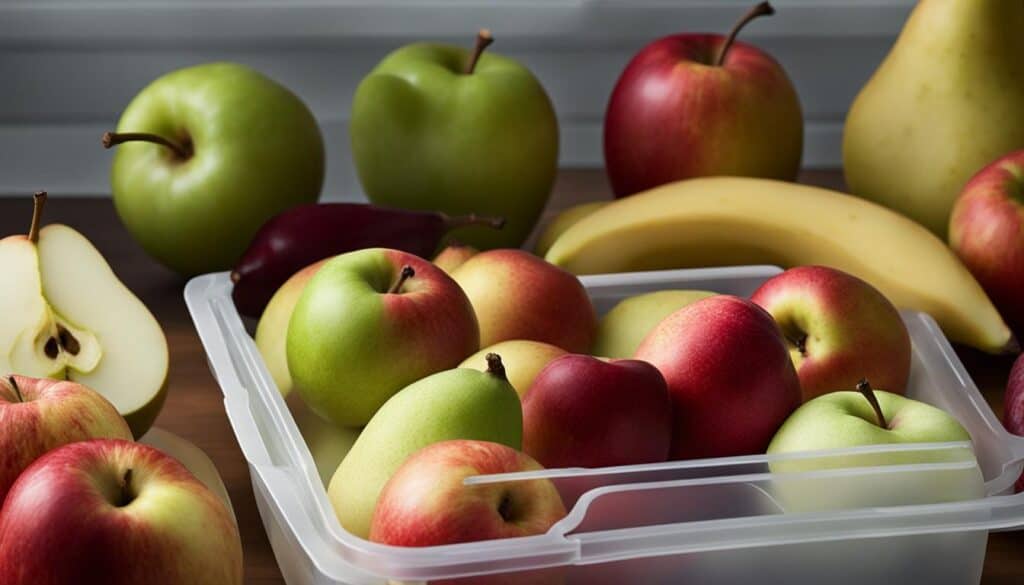 storage tips for sliced apples and pears