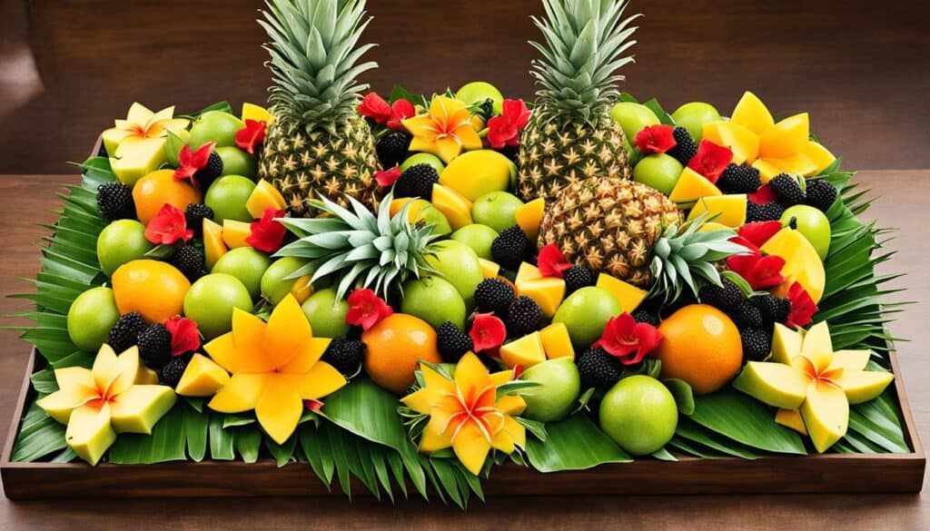 tropical fruit tray for wedding