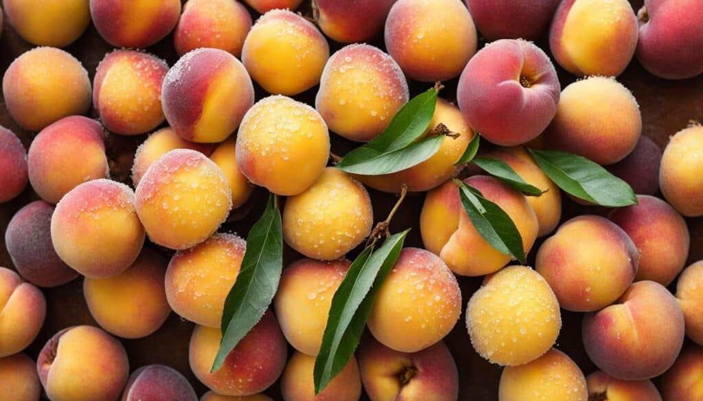 yellow and white flesh peaches