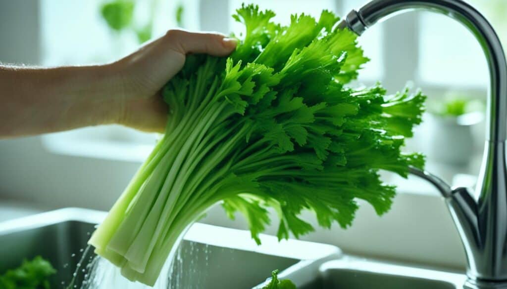 Cleaning and preserving Chinese celery
