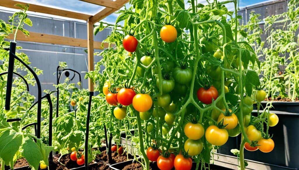 Container Growing Mr. Stripey Tomatoes