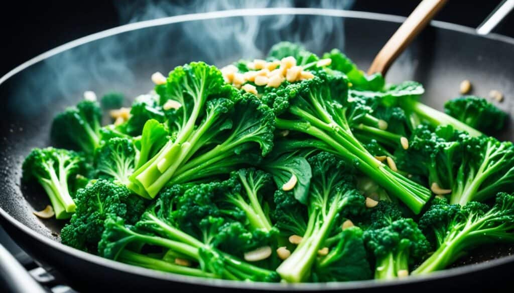 Cooking with Chinese broccoli