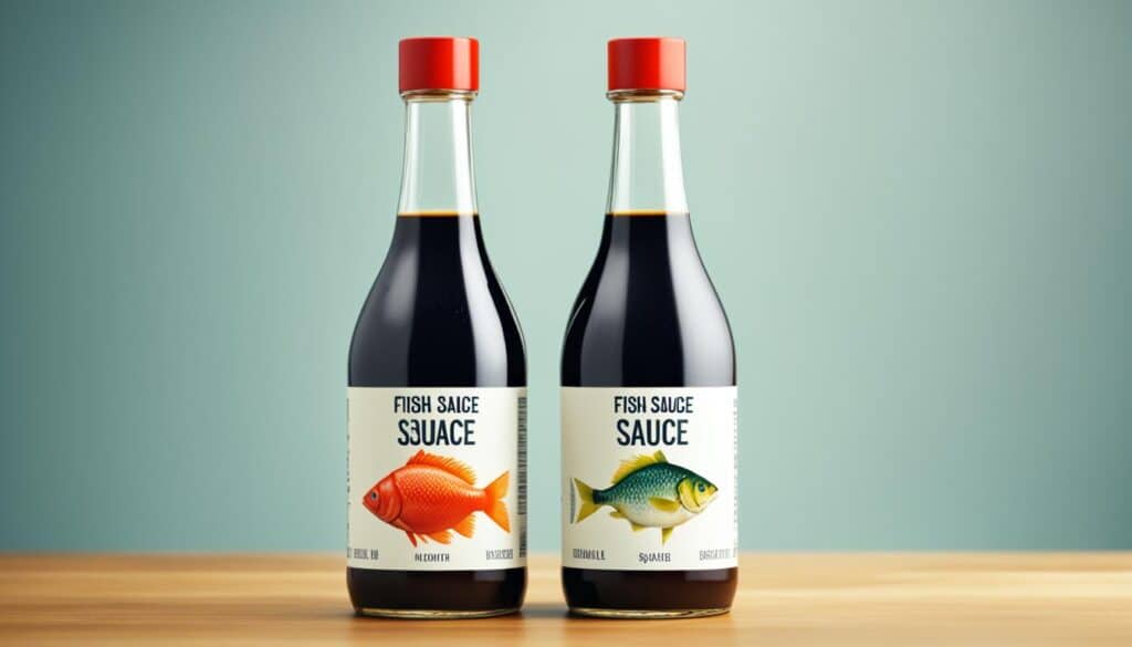 Fish sauce and soy sauce