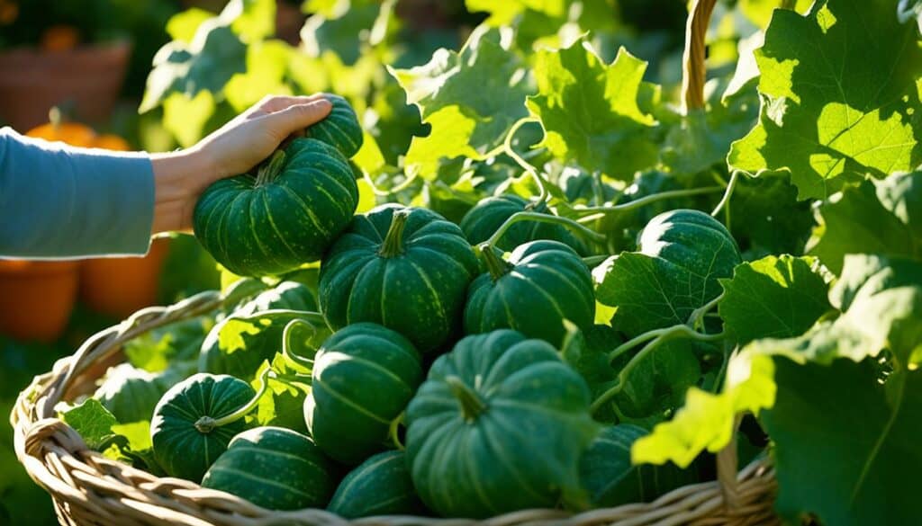 Harvesting and Storing Pumpkin Leaves