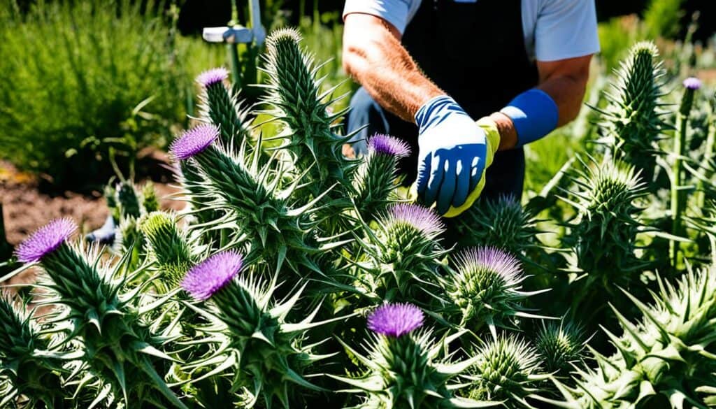 Harvesting cardoon plant