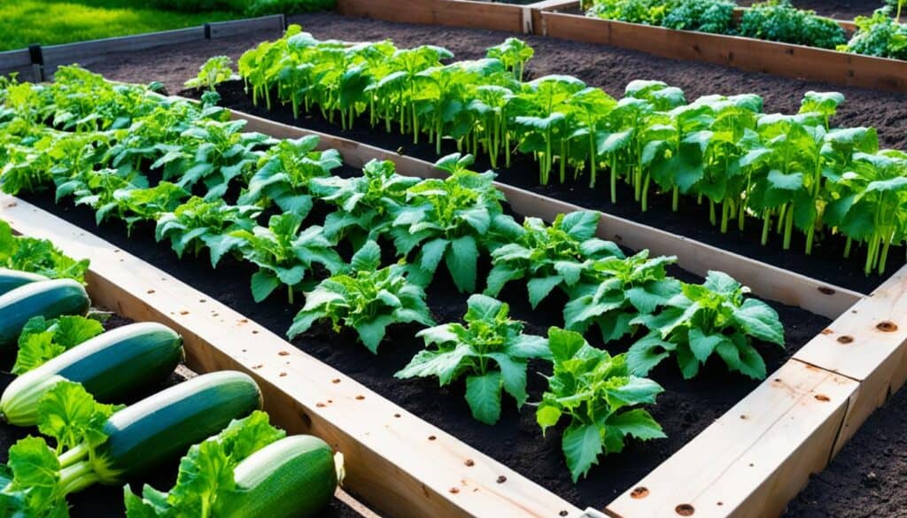 Spacing for zucchini plants