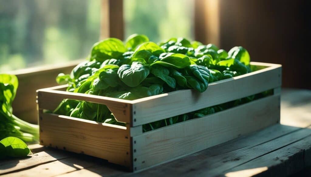 Storing Spinach Leaves