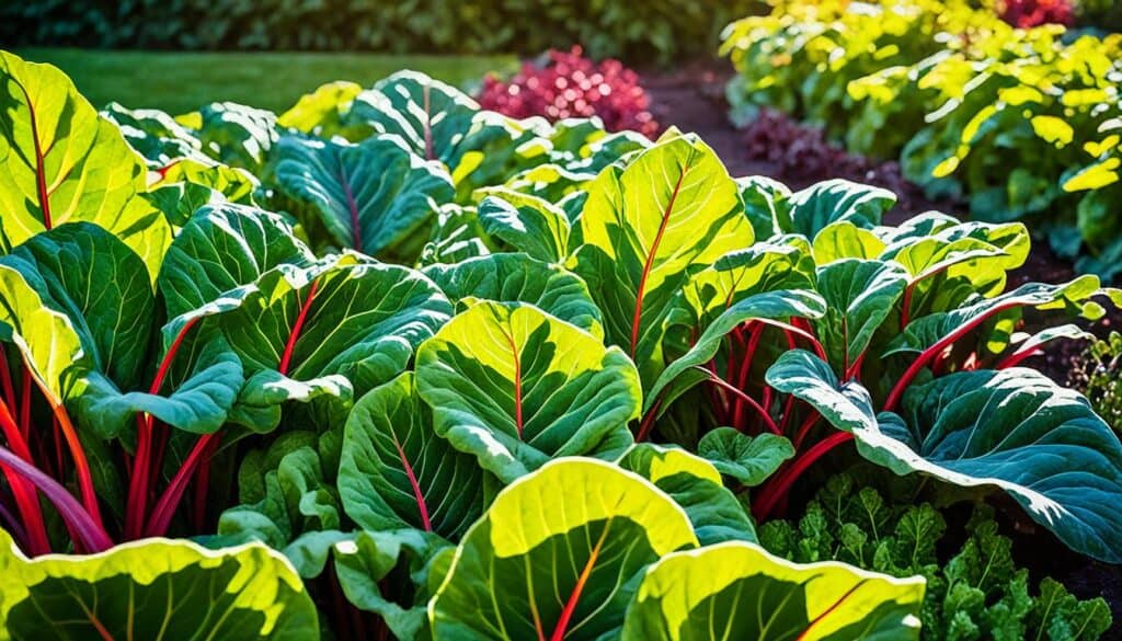 Swiss chard in home garden