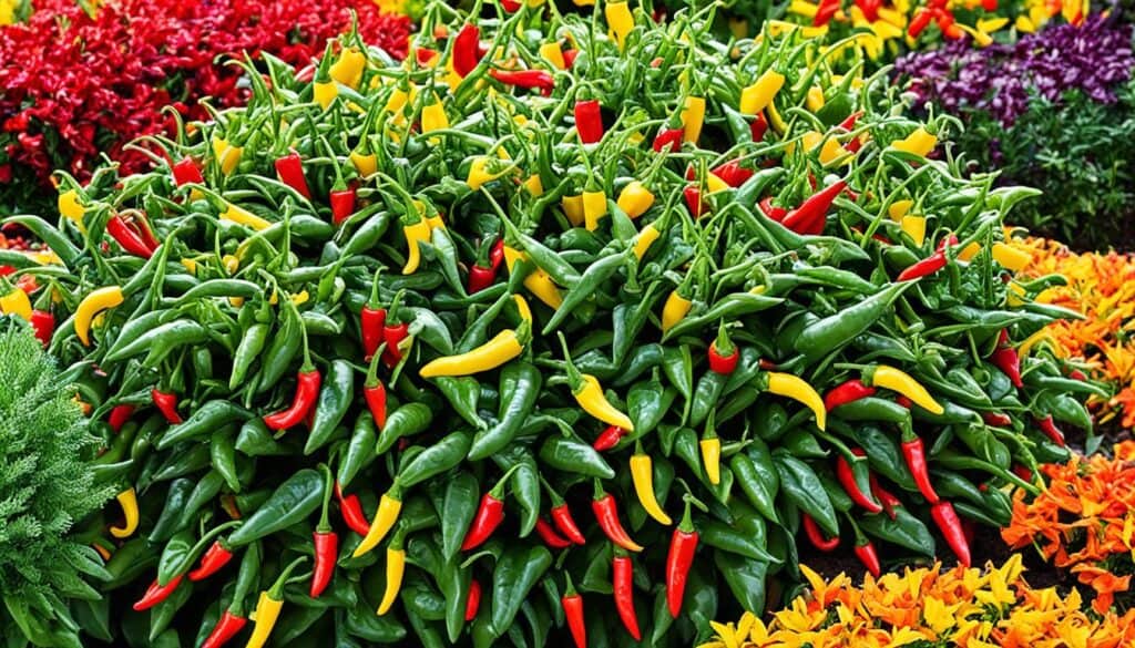 Vibrant ornamental peppers