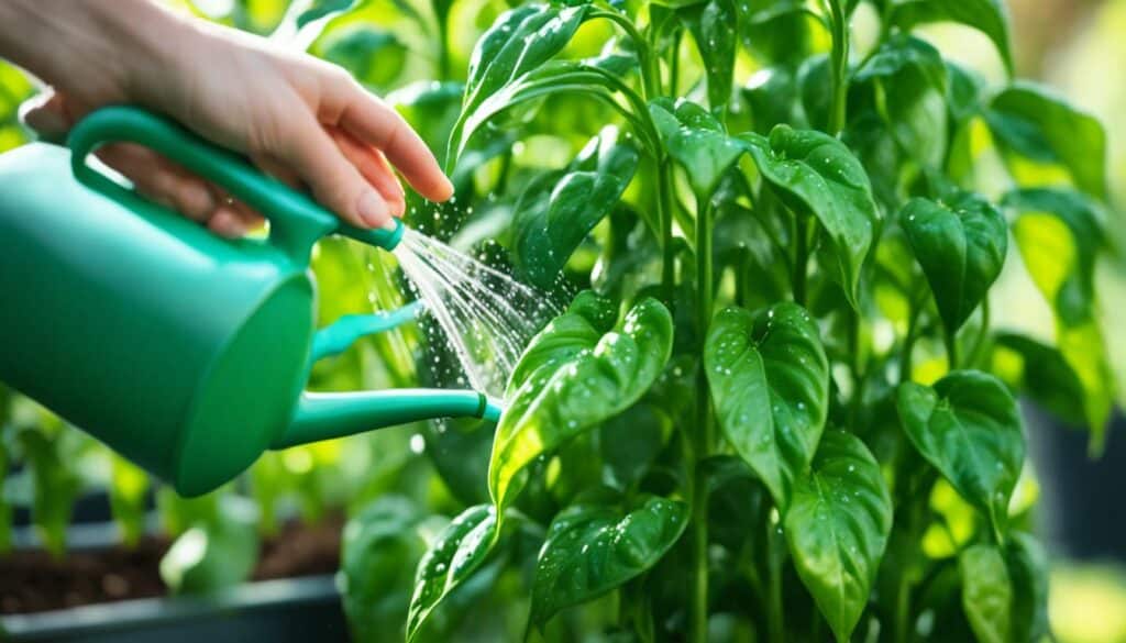 Watering Pepper Plants