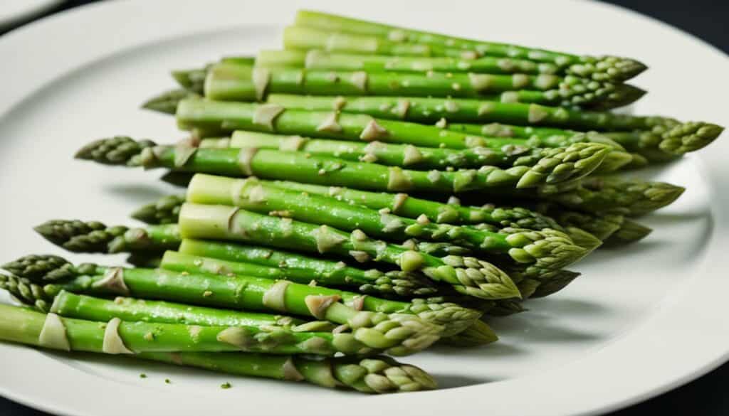 blanched asparagus