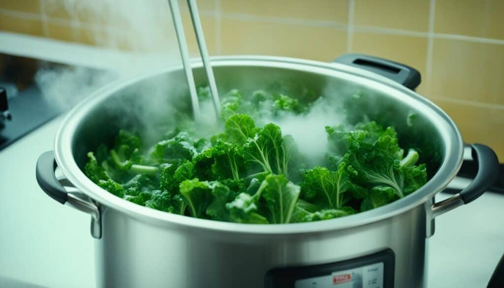 blanching mustard greens