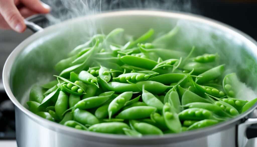 blanching snow peas