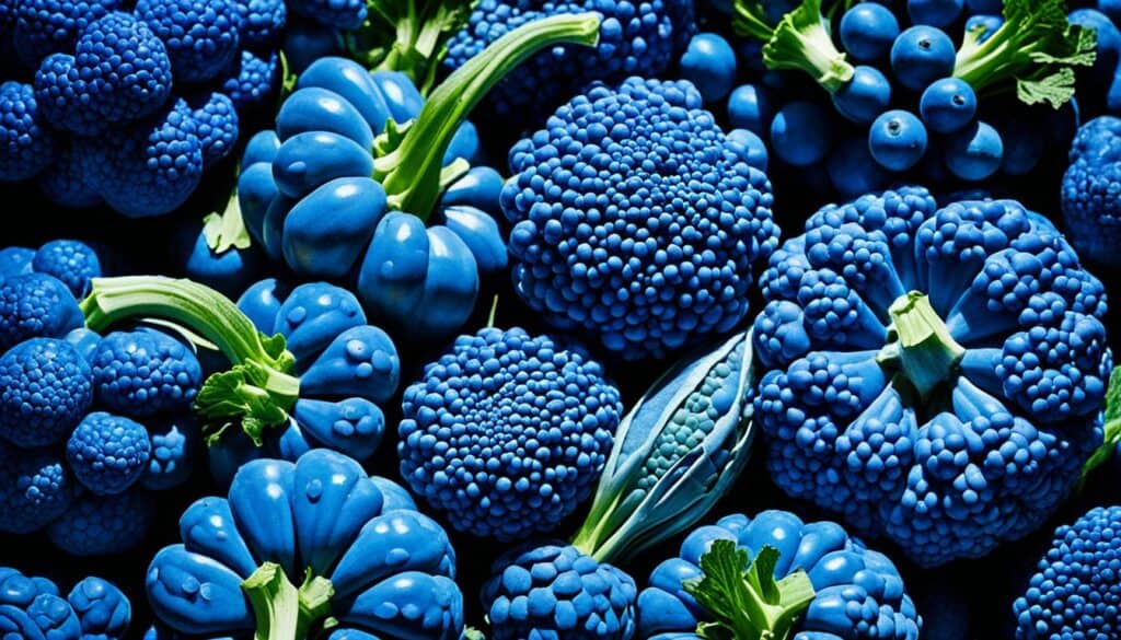 blue vegetables