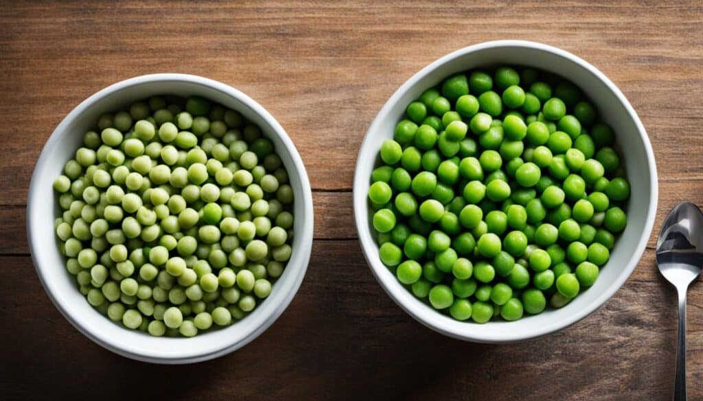 canned peas vs frozen peas