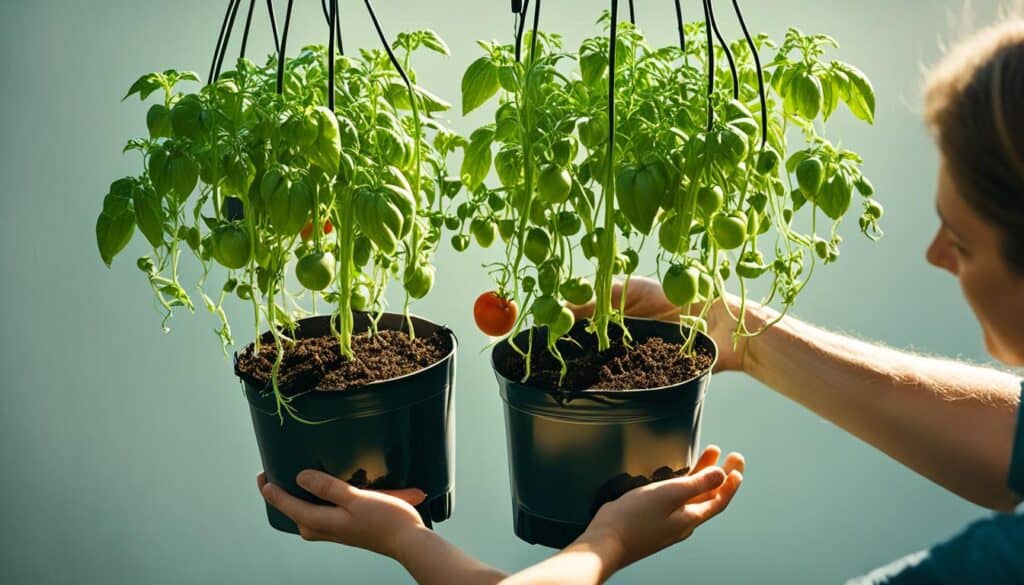 caring for hanging tomato plants