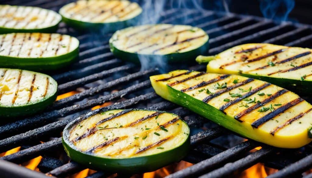 charred zucchini and yellow squash