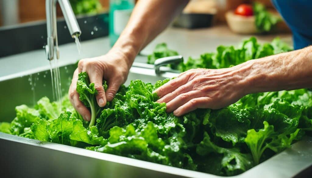 cleaning mustard greens