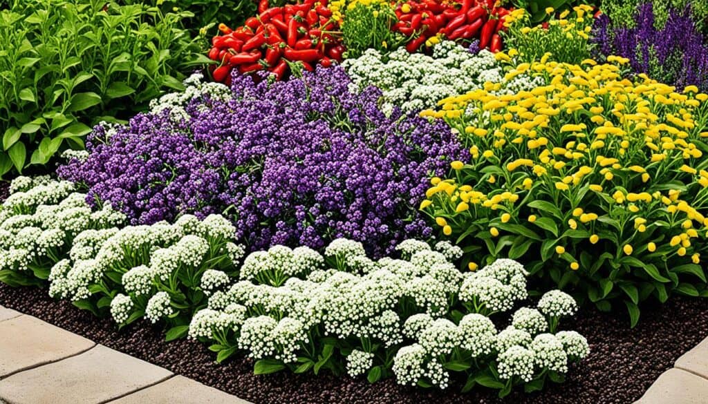 companion plants for peppers and alyssum