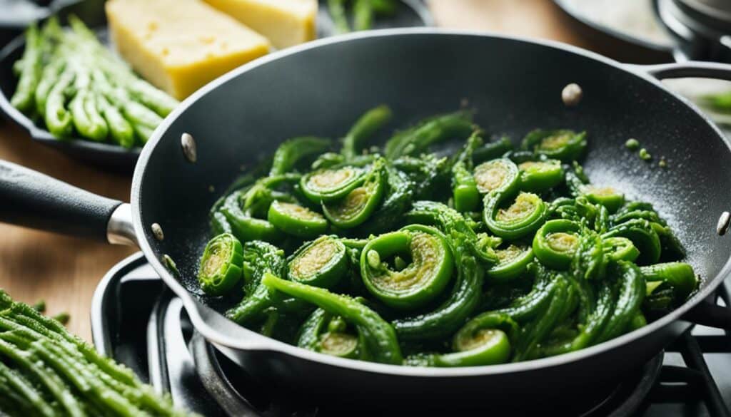 cooking with fiddleheads