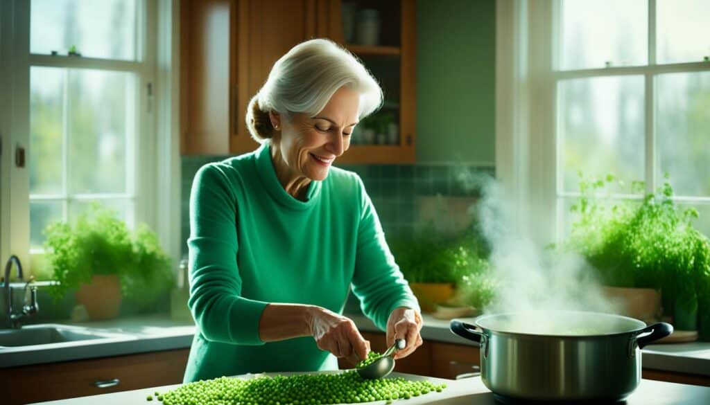 cooking with peas