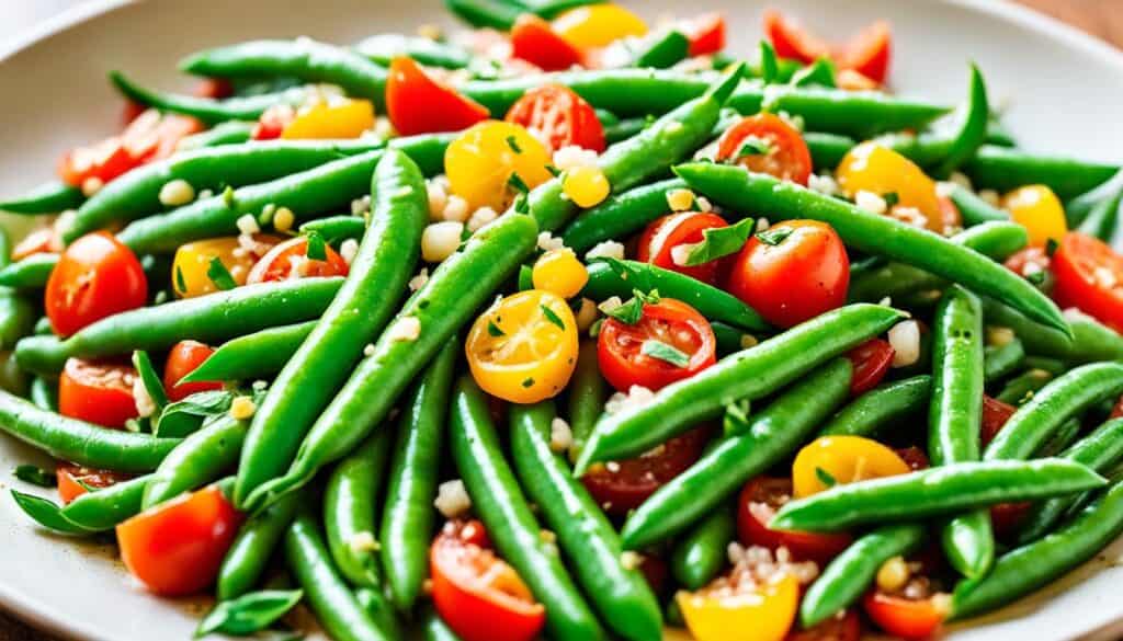 green beans with local ingredients