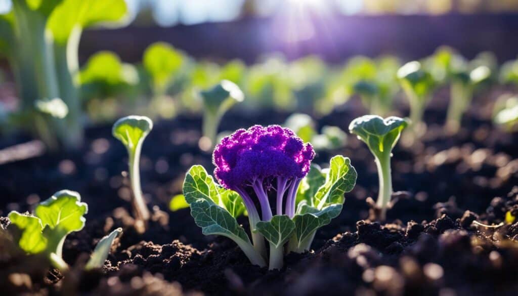 growing purple cauliflower