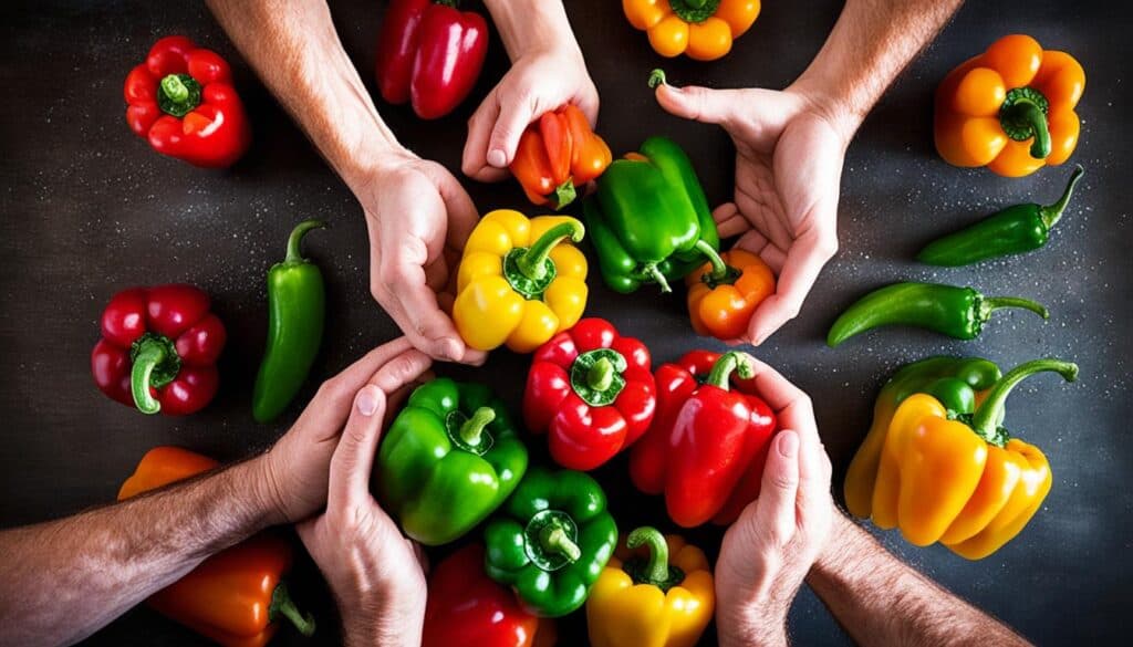 harvest peppers