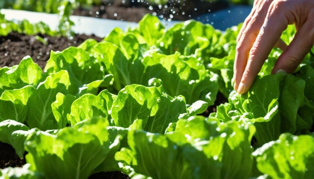 harvesting boston lettuce