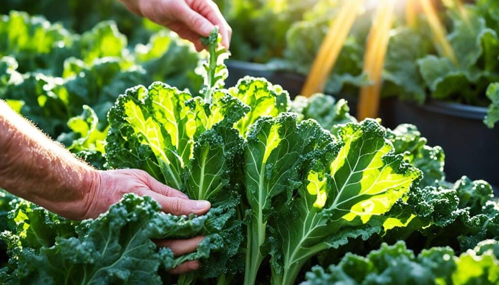 harvesting lacinato kale