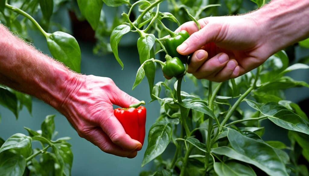 harvesting pepper seeds