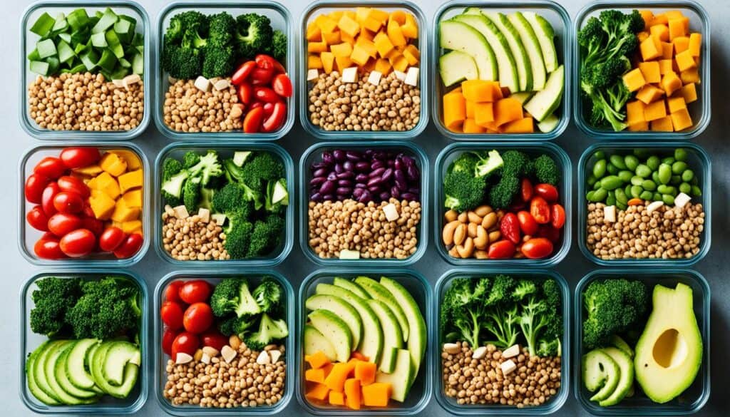 high-protein vegetarian meal prep image