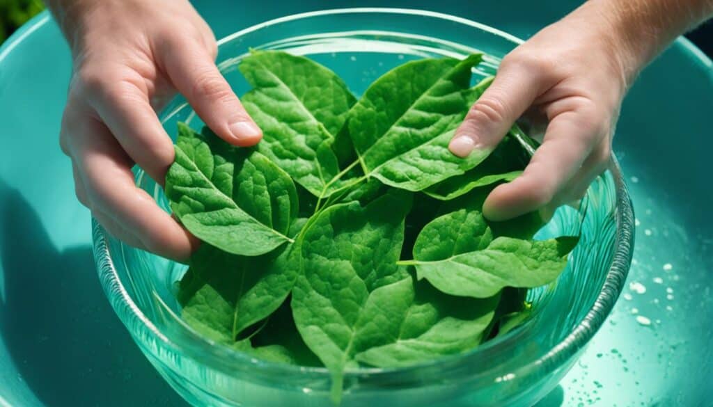 how to clean pumpkin leaves