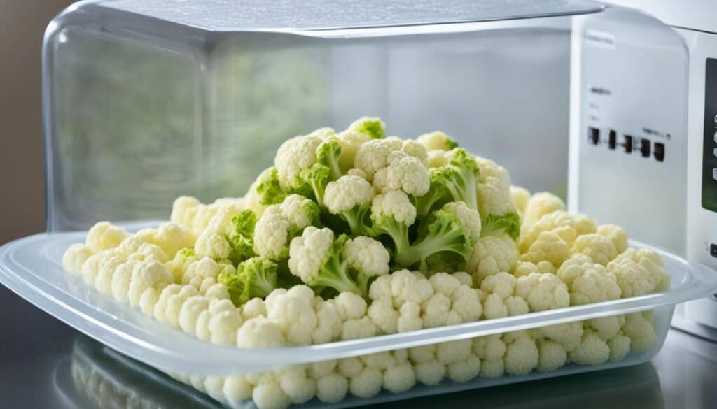 how to steam cauliflower in a microwave