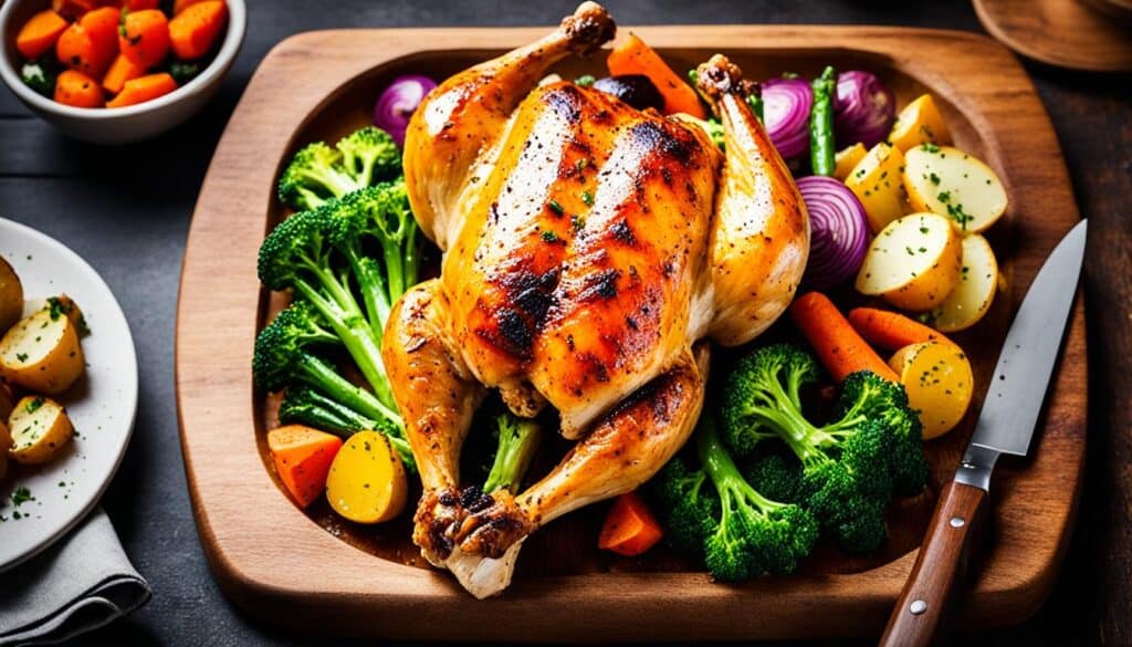 oven roasted chicken and vegetables