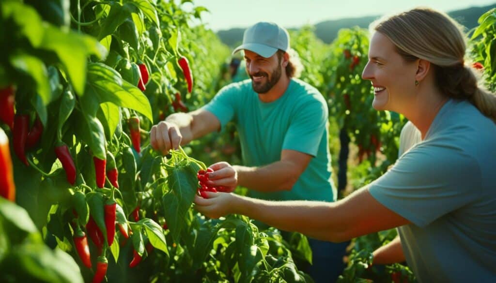 pepper harvesting