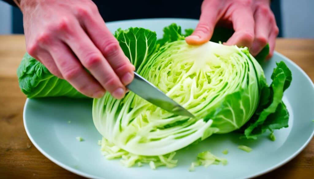 preparing shredded cabbage