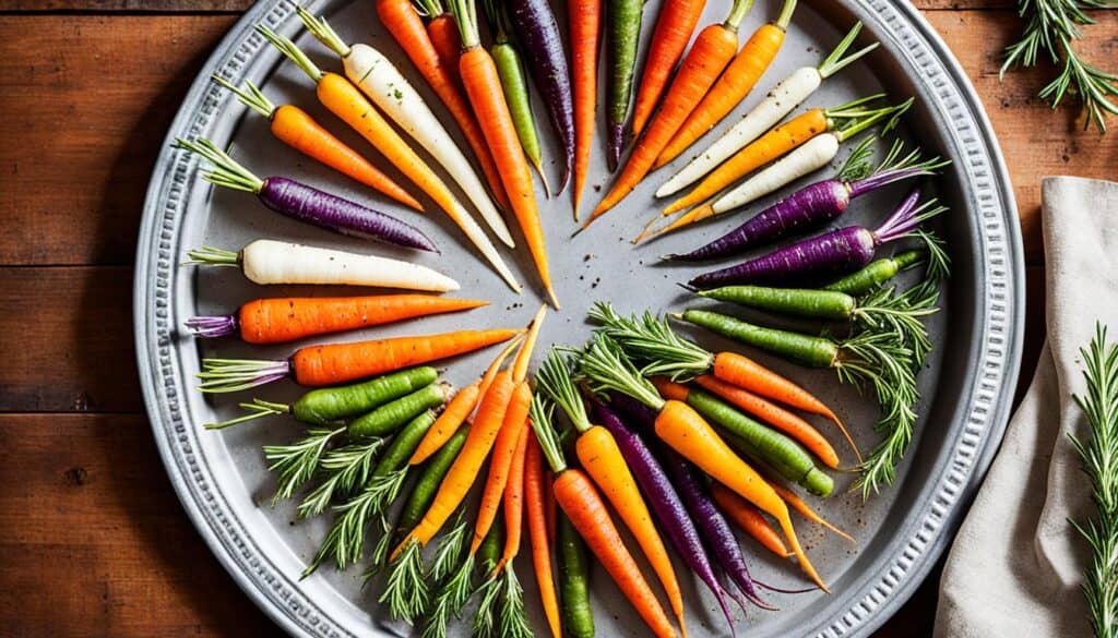 rainbow colored carrots