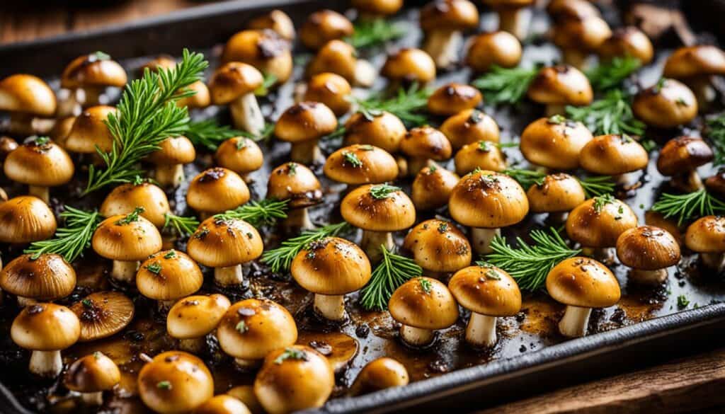 roasting button mushrooms