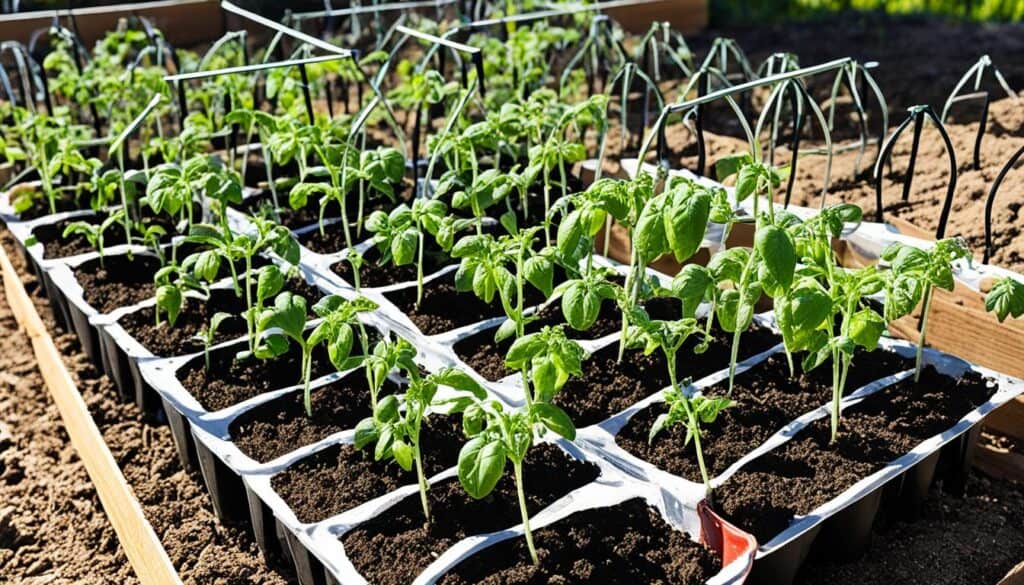 san marzano tomato seedlings in a garden