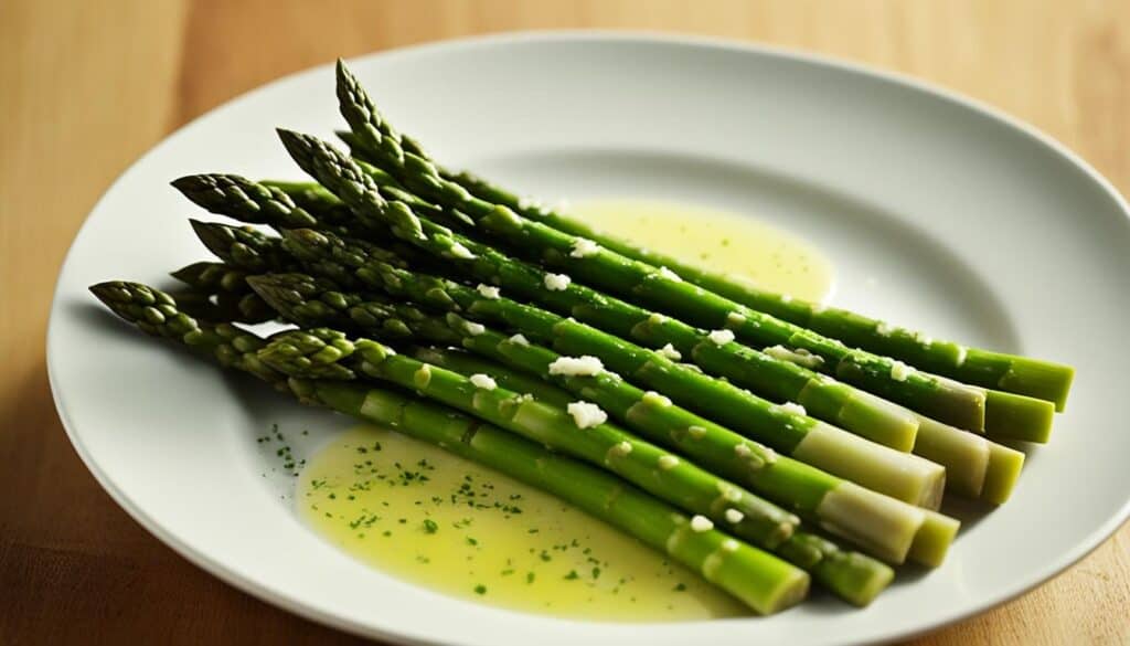 steamed asparagus side dish